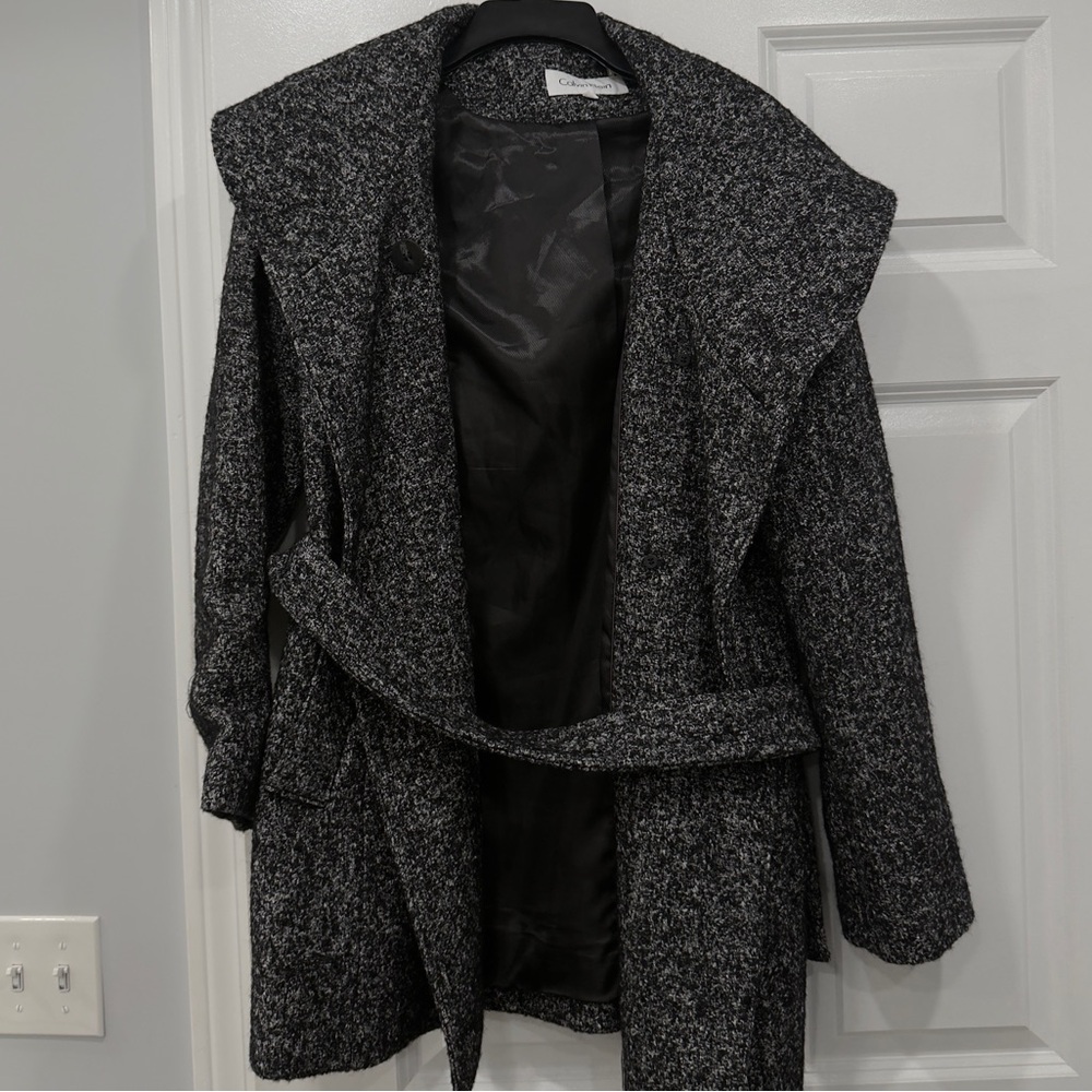 Wool-Blend Belted Coat